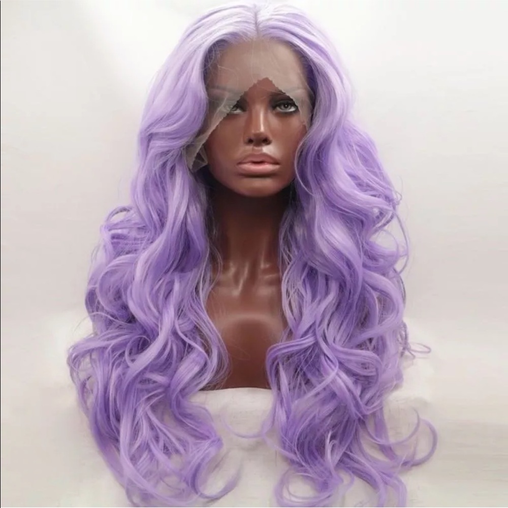 Purple lace front wig